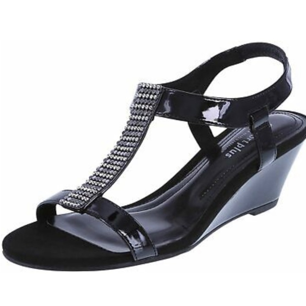 Comfort Plus Dressy Embellished Sandal Wedge